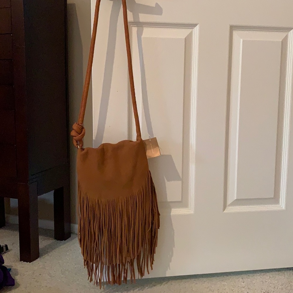 Francesca’s chestnut fringe bag